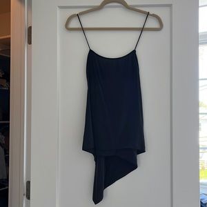 Size XS (P) Theory silk navy blue crisscross tank